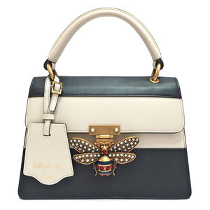 GUCCI Queen Margaret Handbag Leather Black